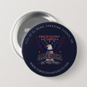 Aangepaste 4 juli Stad Bulk Promo Ronde Button 7,6 Cm (Voorkant /achterkant)