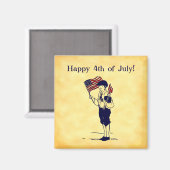 Aangepaste 4 juli US Vlag en Vuurwerkmagneet Magneet (Voorkant / Achterkant)