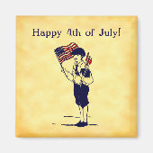 Aangepaste 4 juli US Vlag en Vuurwerkmagneet Magneet (Voorkant)