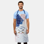 Aangepaste 4 juli vader vakantie BBQ Schort (Gedragen)