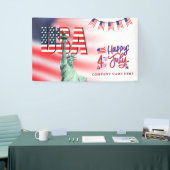 Aangepaste 4 juli Verenigde Staten Vlag Theme Busi Spandoek (Beurs)
