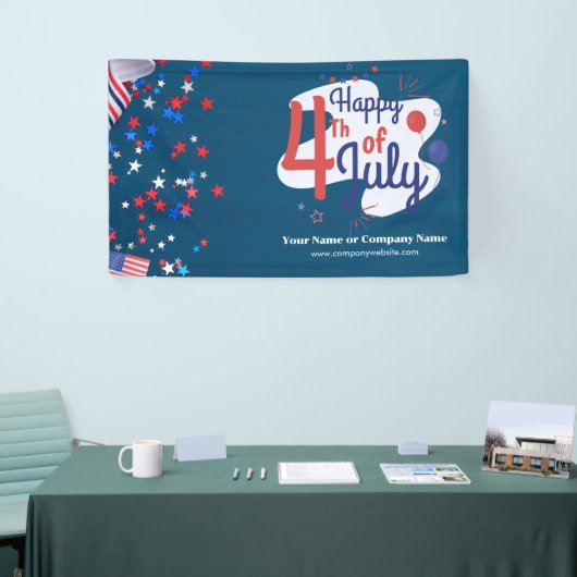Aangepaste 4 juli Verenigde Staten Vlag Theme Busi Spandoek (Beurs)