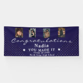 Aangepaste 4 of 5 foto afstudeerfeest spandoek (Horizontaal)