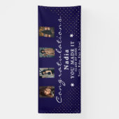 Aangepaste 4 of 5 foto afstudeerfeest spandoek (Verticaal)