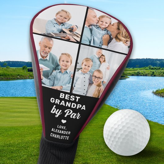 Aangepaste 4 Photo Collage Unieke Grootvader Gift Golfheadcover