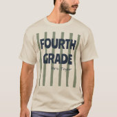 Aangepaste 4e klas schoolstrepen docent naam Sage T-shirt (Voorkant)