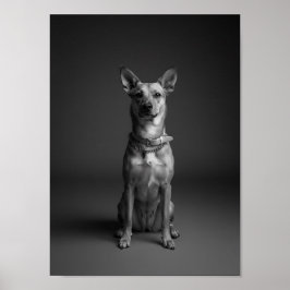 Aangepaste 4K zwart-wit huisdier portretposter Poster
