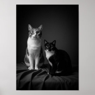 Aangepaste 4K zwart-wit huisdier portretposter Poster