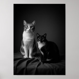 Aangepaste 4K zwart-wit huisdier portretposter Poster