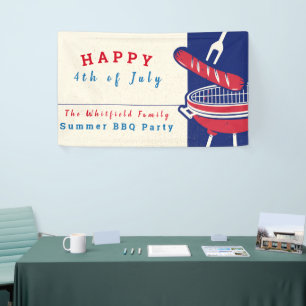 Aangepaste 4th of July Familie Zomer BBQ Spandoek
