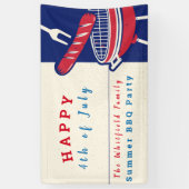 Aangepaste 4th of July Familie Zomer BBQ Spandoek (Verticaal)