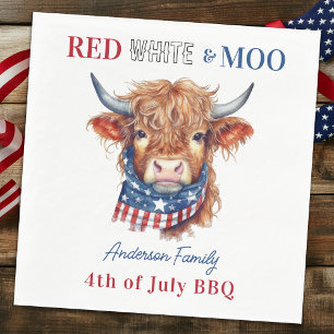 Aangepaste 4th of July Rood Wit Blauw Patriottisch Servet