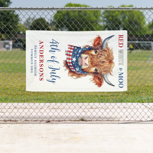 Aangepaste 4th of July Rood Wit Blauw Patriottisch Spandoek (Insitu)