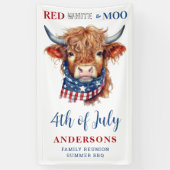 Aangepaste 4th of July Rood Wit Blauw Patriottisch Spandoek (Verticaal)