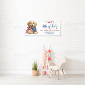 Aangepaste 4th of July Rood Wit Blauw Patriottisch Spandoek (Insitu)