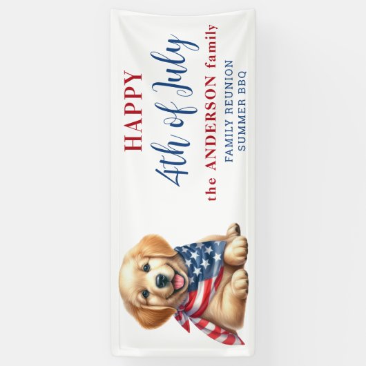 Aangepaste 4th of July Rood Wit Blauw Patriottisch Spandoek (Verticaal)