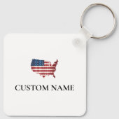 Aangepaste 4th of July Sleutelhanger, USA Patrioti Sleutelhanger (Achterkant)