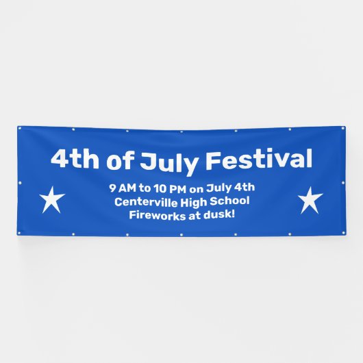 Aangepaste 4th van juli Viering Banner (Horizontaal)