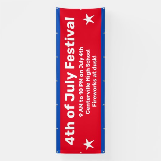 Aangepaste 4th van juli Viering Banner (Verticaal)