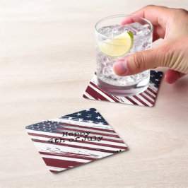 aangepaste 4th van juli vlag kleuren vliegtuig Ond Kartonnen Onderzetters