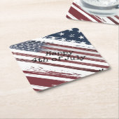 aangepaste 4th van juli vlag kleuren vliegtuig Ond Kartonnen Onderzetters (Schuin)