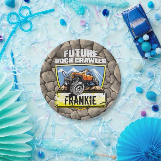 Aangepaste 4x4 Future Rock Crawler | Gepersonalise Papieren Bordje (Feest)
