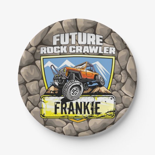 Aangepaste 4x4 Future Rock Crawler | Gepersonalise Papieren Bordje (Voorkant)