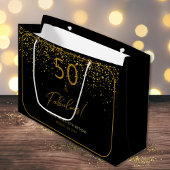 Aangepaste 50 Fabulous Verjaardag Goud Zwart Glitt Groot Cadeauzakje