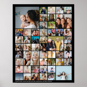 Aangepaste 50 foto collage herinneringsdisplay poster