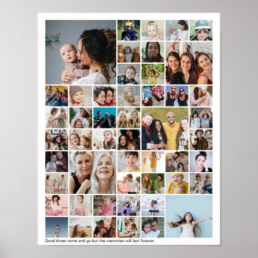 Aangepaste 50 foto tegel collage herinnering poster (Voorkant)