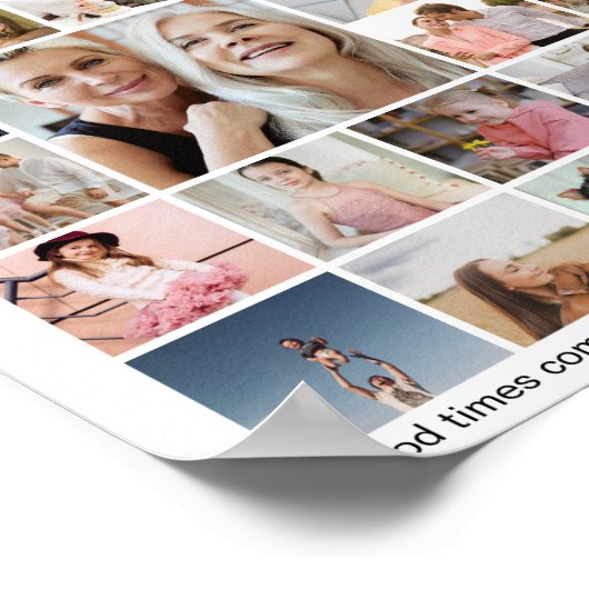 Aangepaste 50 foto tegels collage herinnering poster (Hoek)