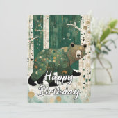 Aangepaste 50e Art Nouveau Beer Verjaardag Bedankkaart (Staand voorkant)