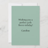 Aangepaste 50e Art Nouveau Beer Verjaardag Bedankkaart (Achterkant)