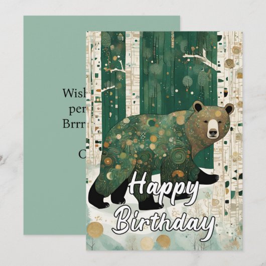 Aangepaste 50e Art Nouveau Beer Verjaardag Bedankkaart (Voorkant / Achterkant)