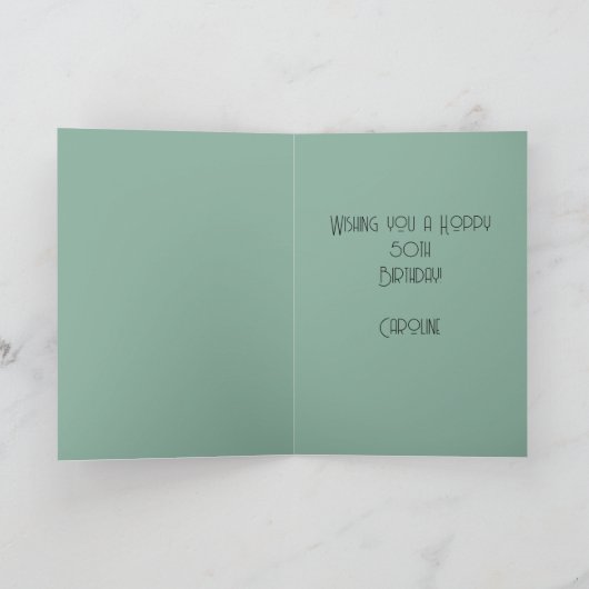 Aangepaste 50e Art Nouveau Konijn Verjaardag Bedankkaart (Binnen)