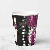 Aangepaste 50e Birthday Roos Wine Luxury Papieren Bekers (Achterkant)