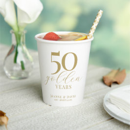 Aangepaste 50e bruiloft Jubileum Elegant Papieren Bekers