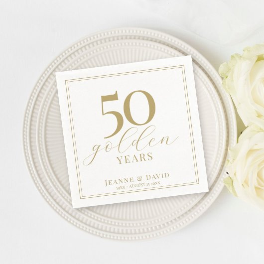 Aangepaste 50e bruiloft Jubileum Elegant Servet