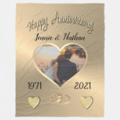 Aangepaste 50e bruiloft Jubileum foto Blanket Fleece Deken (Voorkant)