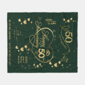 Aangepaste 50e bruiloft Jubileum-mijlpaal Fleece Deken (Voorkant (Horizontaal))