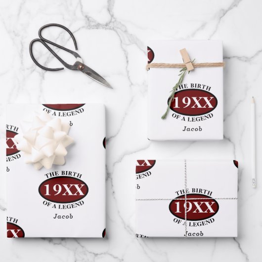 Aangepaste 50e geboorte van een legende retro inpakpapier vel (Voorkant)