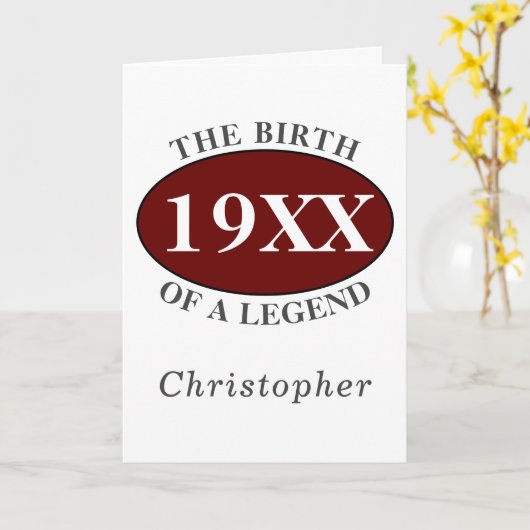 Aangepaste 50e geboorte van een legende retro kaart (Gele Bloem)