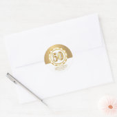 Aangepaste 50e Golden Jubileum of verjaardag, enz. Ronde Sticker (Envelop)