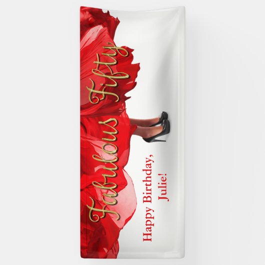 Aangepaste 50e jaarbanner spandoek (Verticaal)