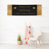 Aangepaste 50e Jubileum banner, zwart, goud Spandoek (Insitu)