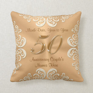 Aangepaste 50e Jubileum Pillow Names, Datum Kussen