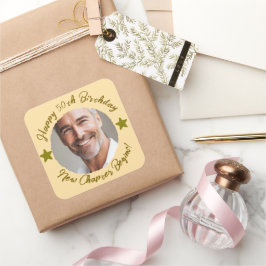 Aangepaste 50e verjaardag Dank u Gift Sticker | fo
