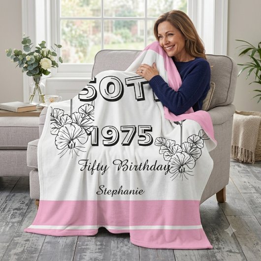 Aangepaste 50e verjaardag deken voor vrouwen,