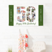 Aangepaste 50e verjaardag Foto-collage Spandoek (Insitu)