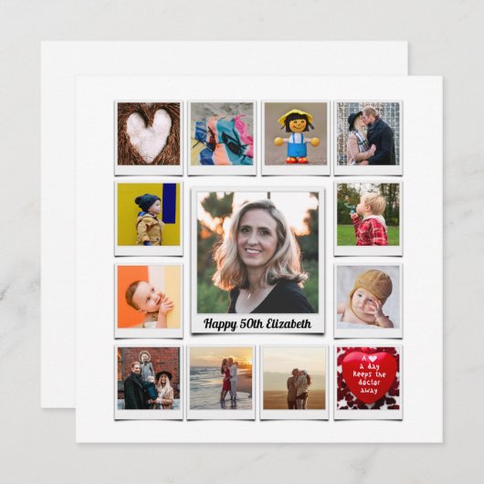 Aangepaste 50e verjaardag Foto Sjabloon Modern (Voorkant / Achterkant)